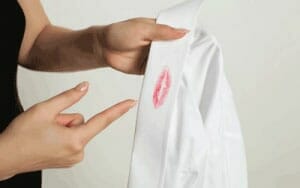 Lipstick stain on a shirt
