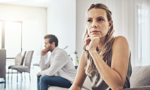 Woman thinking about divorce